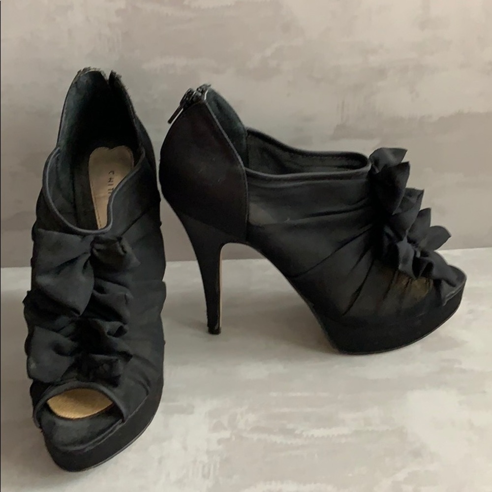 Ruffle platform booties